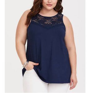 Torrid Super Soft Lace Inset Tank Top Plus Size 5X